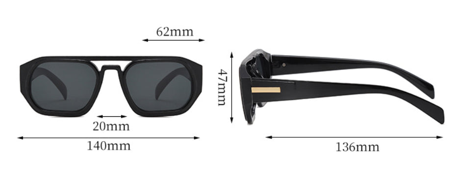 Axis Geometric Sunglasses size chart